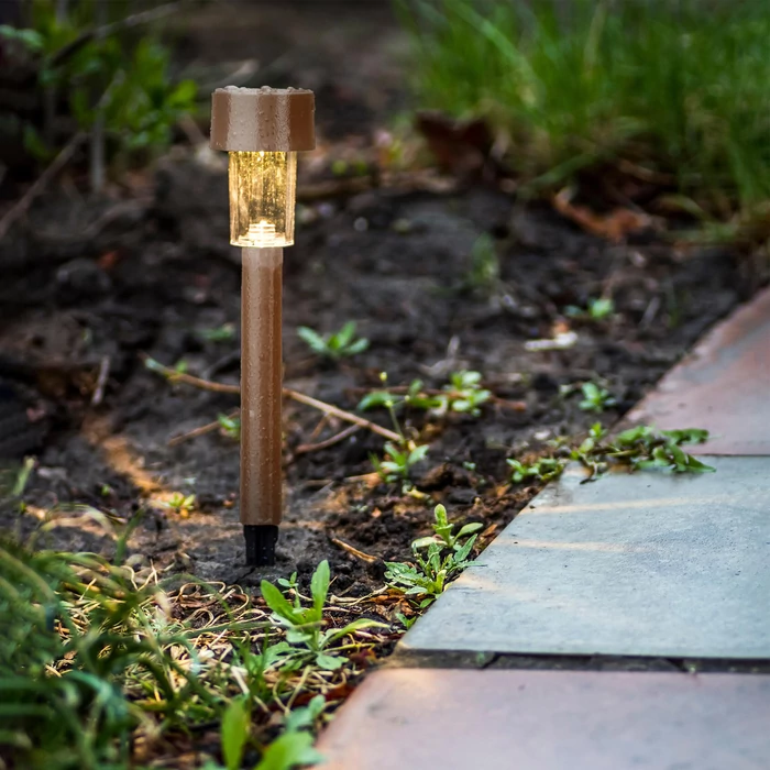 Entac napelemes kerti szolár lámpa leszúrható barna 360mm 1 LED IP44 EGSL-SS1LC36-B-PDQ