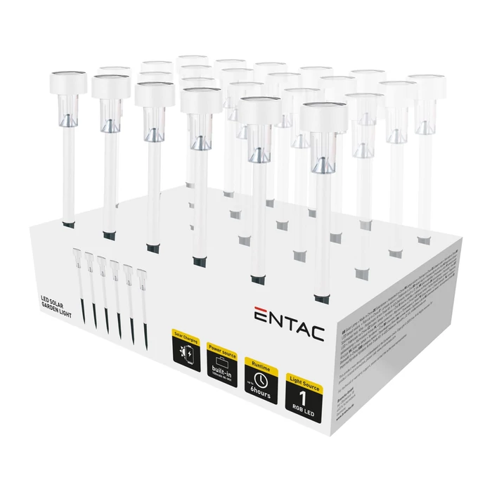 Entac napelemes kerti szolár lámpa leszúrható fehér 360mm 1 LED IP44 EGSL-SS1LC36-W-PDQ