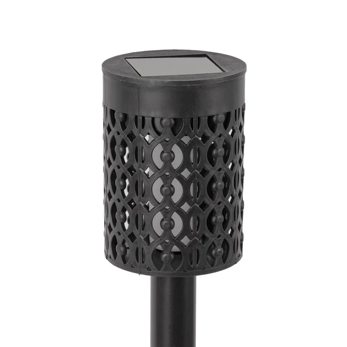 Entac napelemes kerti szolár lámpa leszúrható fekete fáklya láng effektte 360mm 6 LED IP44 EGSL-P6LF-36-12PDQ