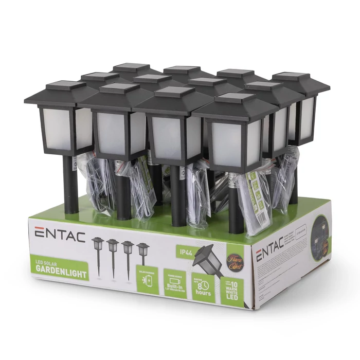 Entac napelemes kerti szolár lámpa leszúrható fekete láng effekttel 325mm 10 LED IP44 EGSL-P10LF-32.5