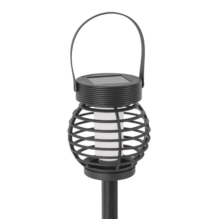 Entac napelemes kerti szolár lámpa leszúrható fekete láng effekttel átmérő 10cm 12 LED IP44 EGSL-P12LF-2IN1