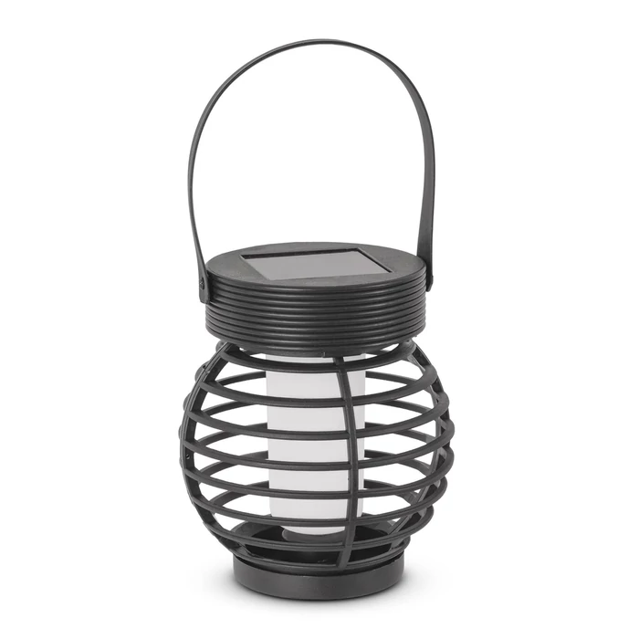 Entac napelemes kerti szolár lámpa leszúrható fekete láng effekttel átmérő 10cm 12 LED IP44 EGSL-P12LF-2IN1