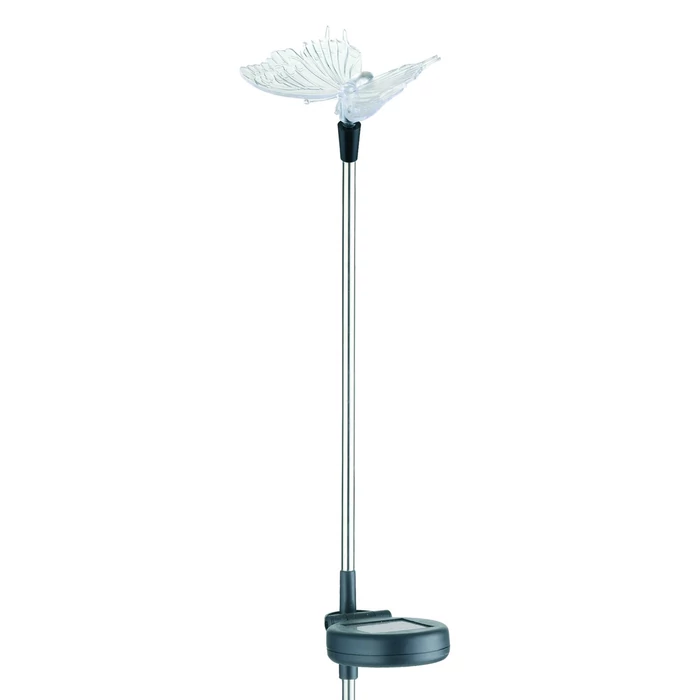 Entac napelemes kerti szolár lámpa leszúrható króm pillangó 340mm RGB LED IP44 EGSL-SS1LB80