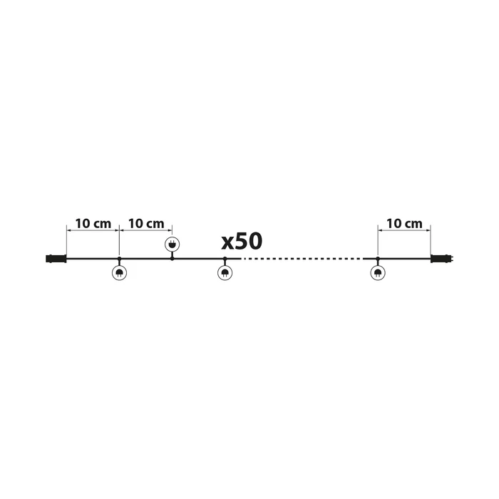 Family fényfüzér 50 db LED meleg fehér hálózati 5 m 8 program 58900A