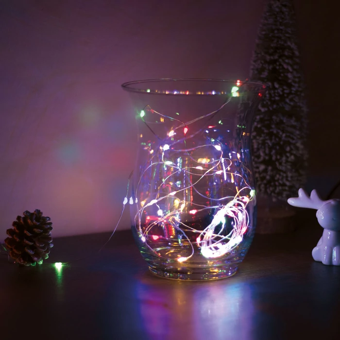 Family LED fényfüzér 5 m 50 LED multicolor 3xAA 58041B