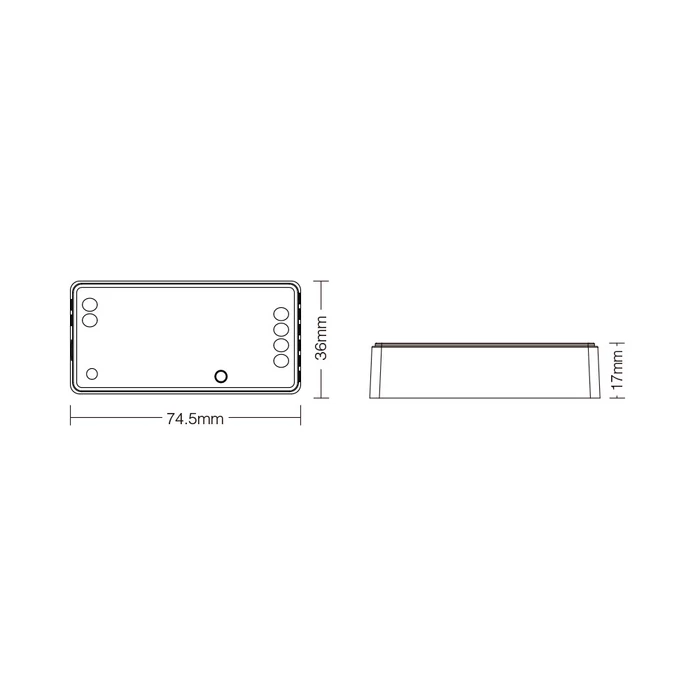 MiBoxer 3 az 1-ben RGB/RGBW/RGB+CCT LED szalag zóna vezérlő DC12-24V 12A FUT037S+