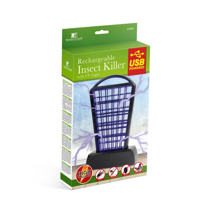 Garden of Eden asztali UV rovarcsapda akkumulátoros és USB-s, fekete 55668
