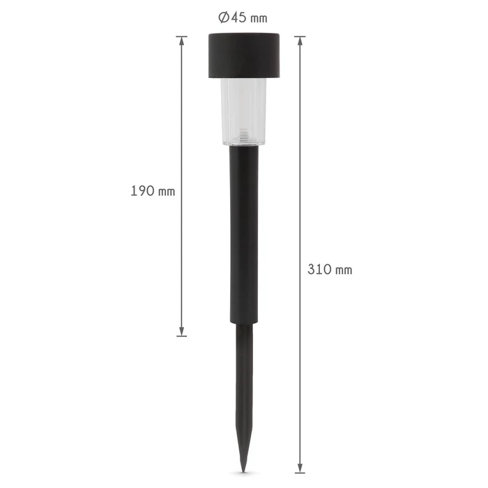 Garden of Eden kültéri LED-es leszúrható fekete szolár lámpa hidegfehér 40mAh 30xD4,5cm 11701A