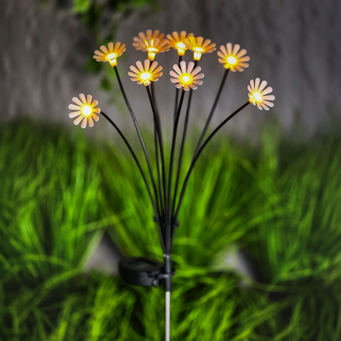 Garden of Eden kültéri LED-es leszúrható szolár lámpa kamilla 80cm 11272