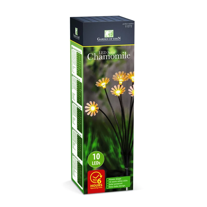 Garden of Eden kültéri LED-es leszúrható szolár lámpa kamilla 80cm 11272