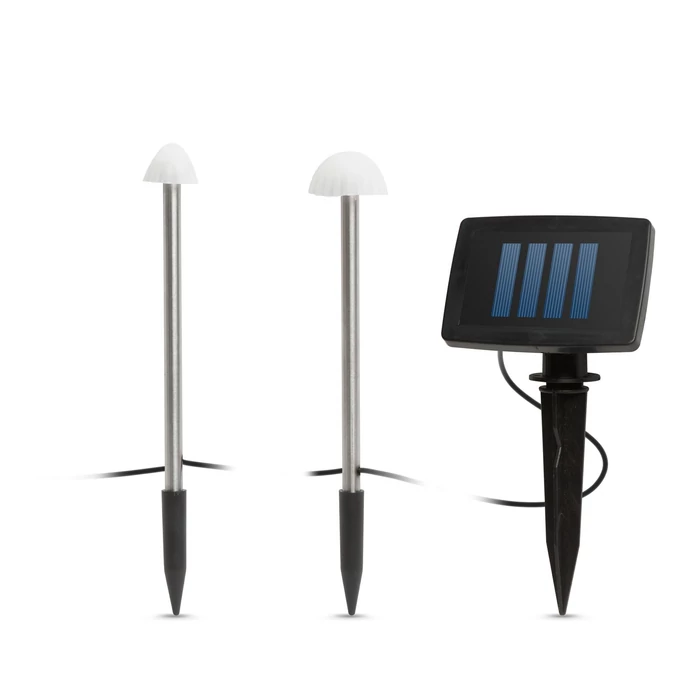 LED-es szolár lámpa - 12 db mini gomba - melegfehér - 28,5 cm x 4 m 11243