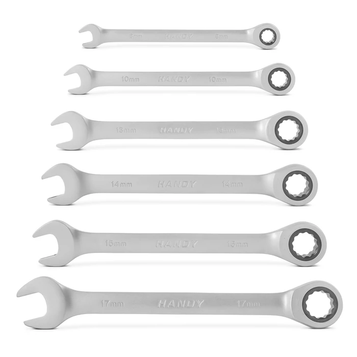 Handy racsnis csillag-villáskulcs készlet - 6 db-os 8,10,13,14,15,17mm 10852