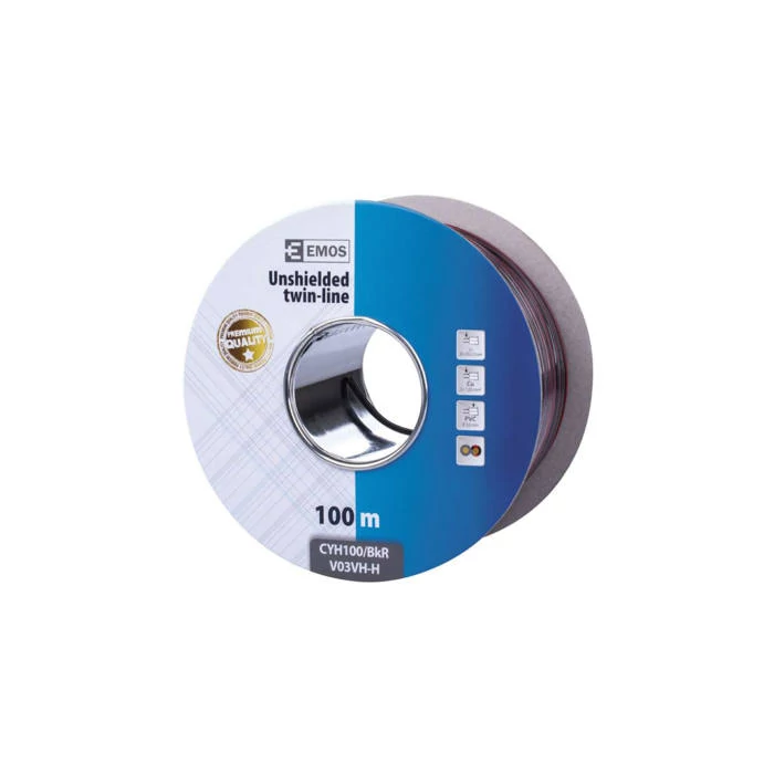 Emos hangfalkábel 2x0,75 mm2 piros-fekete réz (CU) S8270