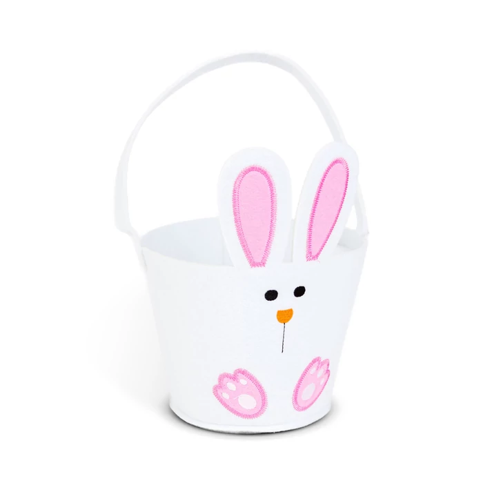 Húsvéti dekoráció nyuszi kosár 18x16 cm fehér CMK-7848