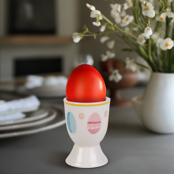 Húsvéti dekoráció porcelán tojástartó 6,5 cm CMK-7819