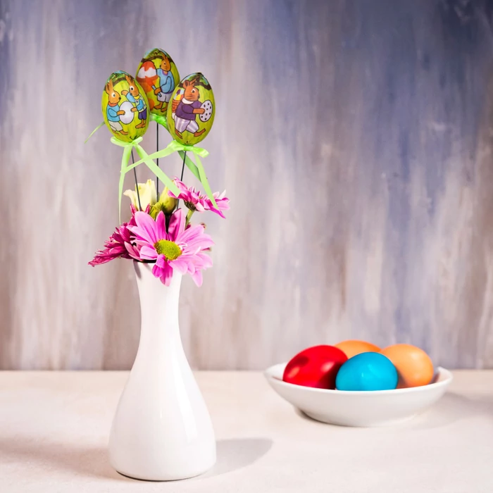 Húsvéti dekoráció tojás szett leszúrható 21cm 6 db/csomag CMK-7475 