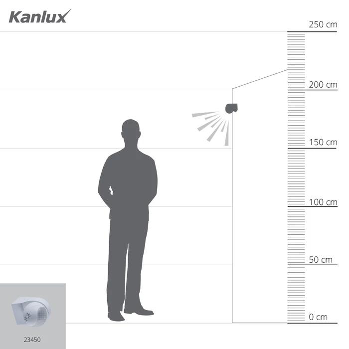 Kanlux ALER mini-w mozgásérzékelő 140°/45°PIR 23450