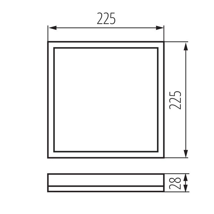 Kanlux Azpo LED mennyezeti lámpa négyzet fekete 12,3W 1150lm CCT IP54 31531