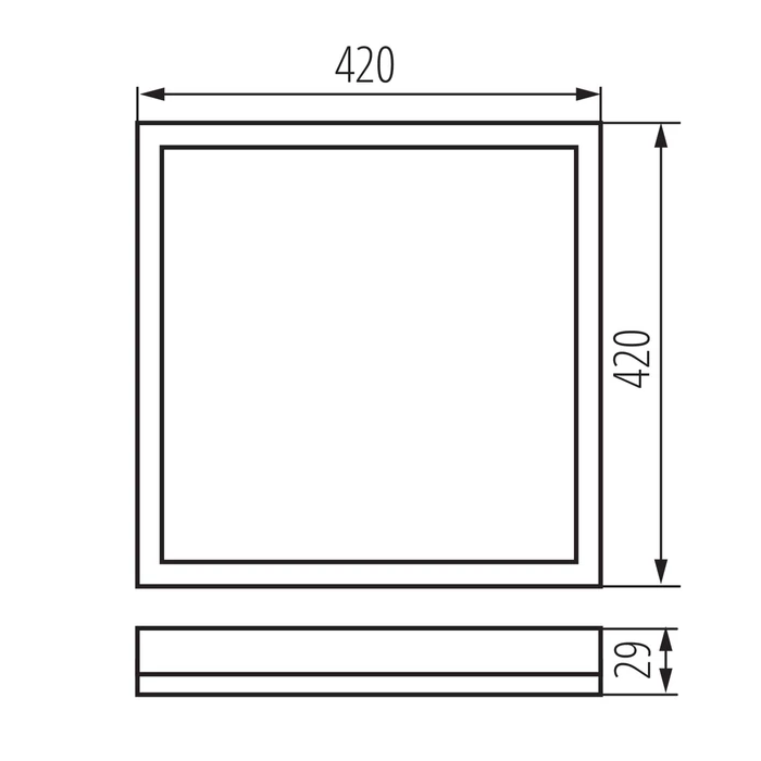 Kanlux Azpo LED mennyezeti lámpa négyzet fekete 22W 2600lm CCT IP54 31535