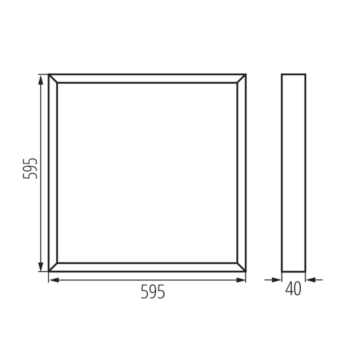 Kanlux falon kívüli LED panel 60x60 cm 34W 4080lm 4000K IP20 BLINGO U SR 39172