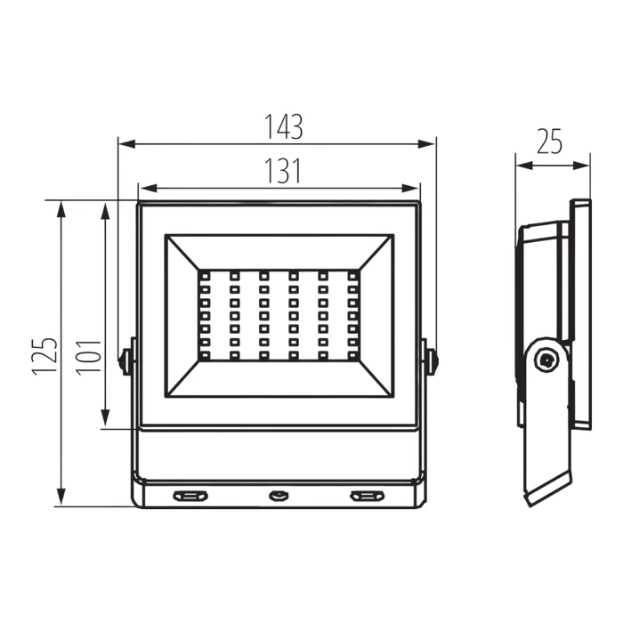Kanlux GRUN LED reflektor fekete 30W-B 2650lm 4000K 31392