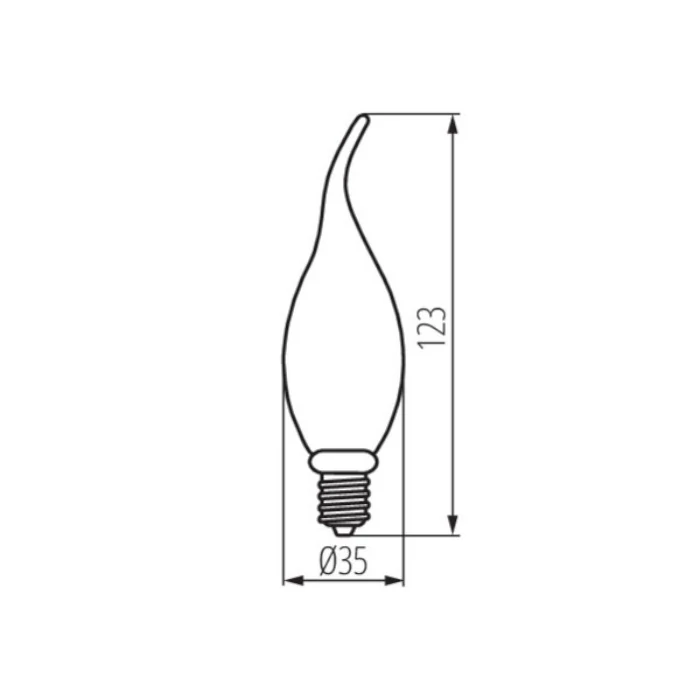 Kanlux LED filament izzó gyertya E14 2,5W 1800K 135lm C35 láng XLED 29641
