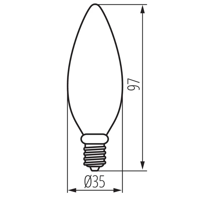 Kanlux LED filament izzó gyertya E14 7W 2700K 1055lm C35 XLED 38416