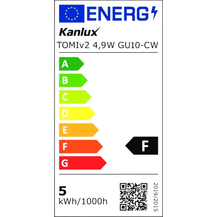 Kanlux LED izzó 4,9W GU10 400lm 6500K TOMIv2 34966
