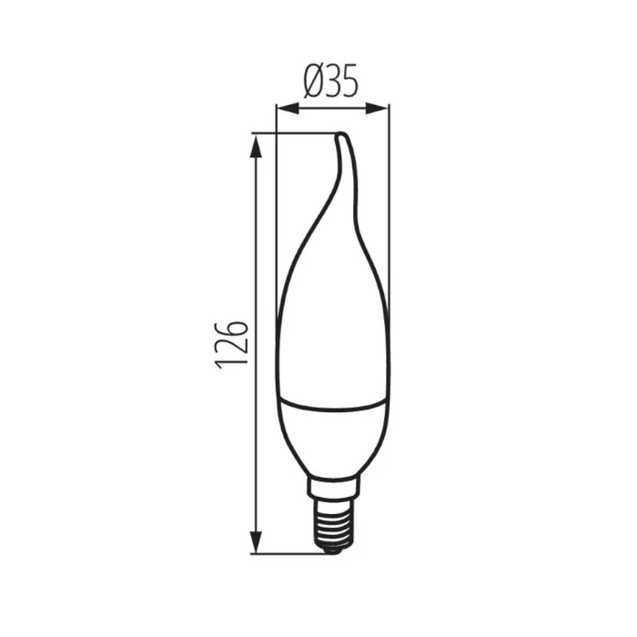 Kanlux LED izzó gyertya E14 6,5W 3000K 806lm C35 láng IDO 23439
