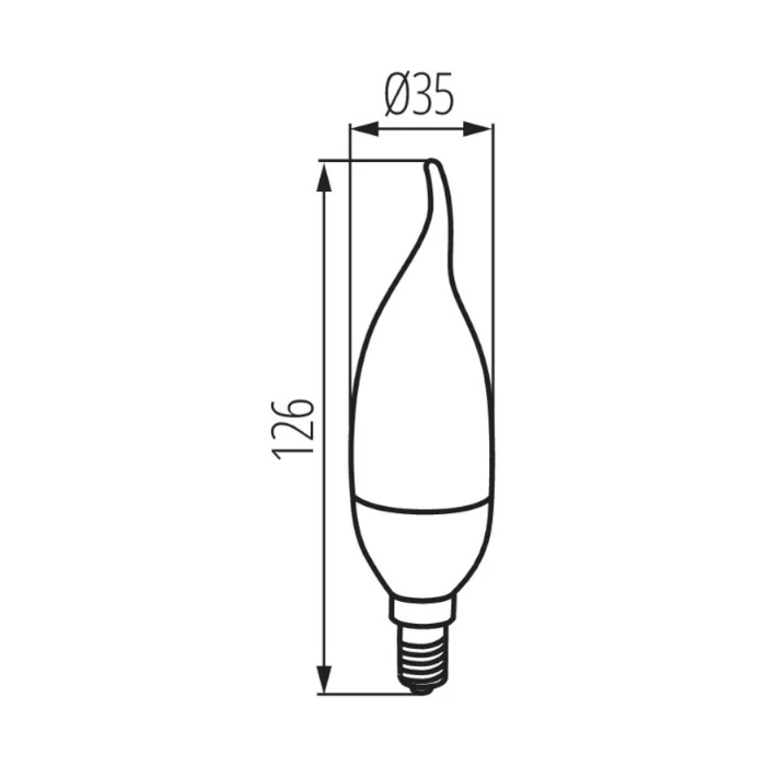 Kanlux LED izzó gyertya E14 6,5W 4000K 806lm C35 láng IDO 23438