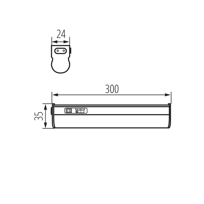 Kanlux LED pultmegvilágító lámpa 4W CCT 300 mm IP20 MERA CCT 29215