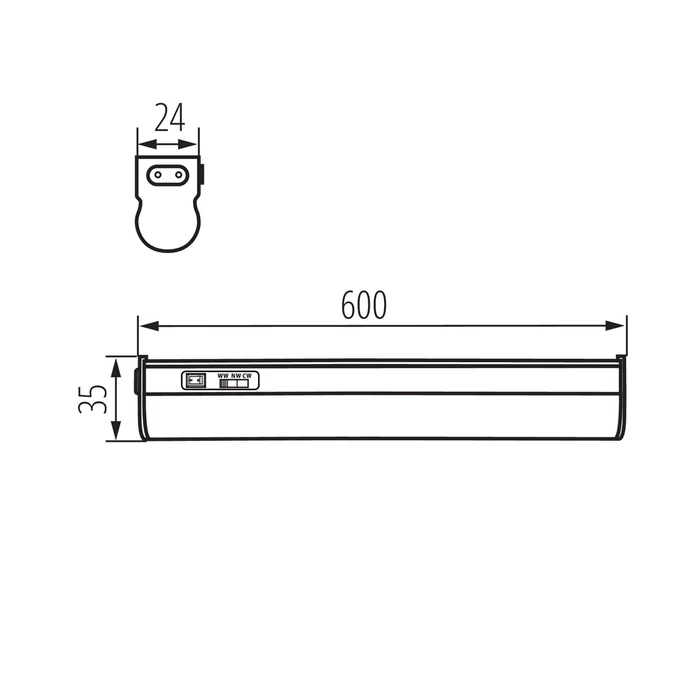 Kanlux LED pultmegvilágító lámpa 8W CCT 600 mm IP20 MERA CCT 29216
