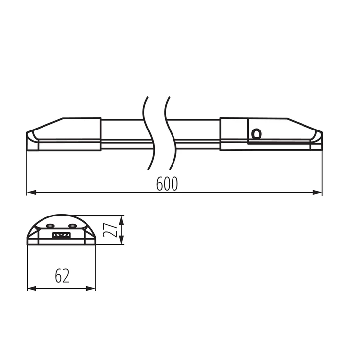 Kanlux lineáris LED lámpatest 18W CCT 60 cm IP54 NOBEN CCT 39503