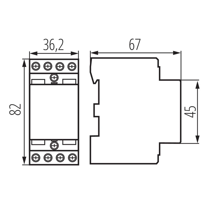 Kanlux moduláris kontaktor 40A 230V AC 2NC KMC-40-02 45823