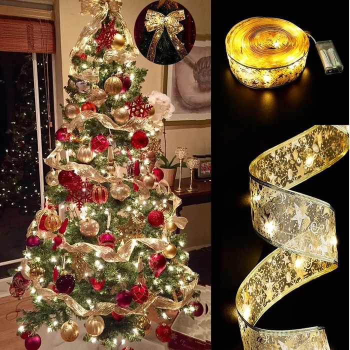 Karácsonyi LED-es szalag piros 2m x 5cm 58933A