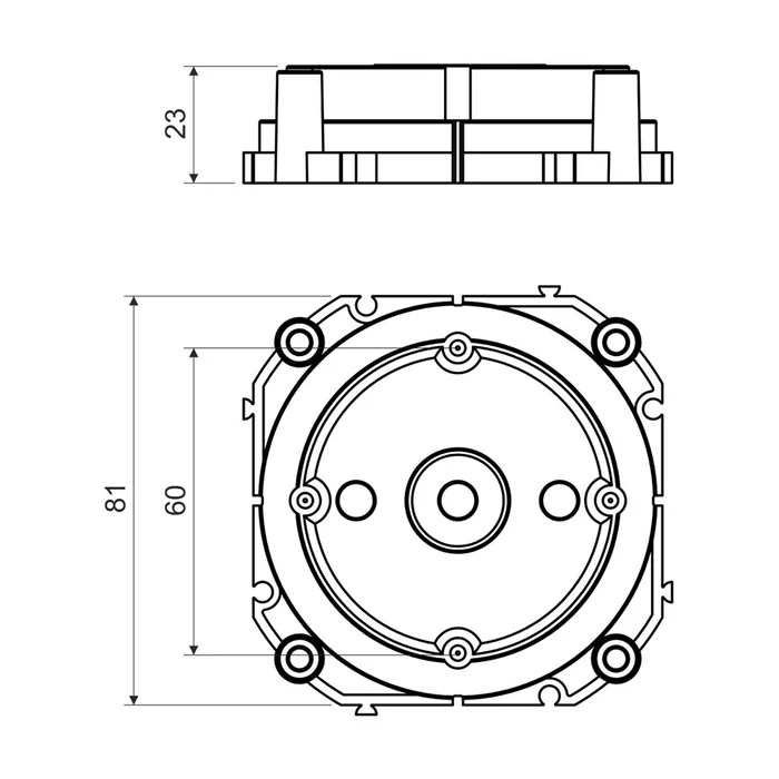 Kopos Kolin halogénmentes sorolható betondoboz fedél szürke 80X80X23mm KBV-2 KB