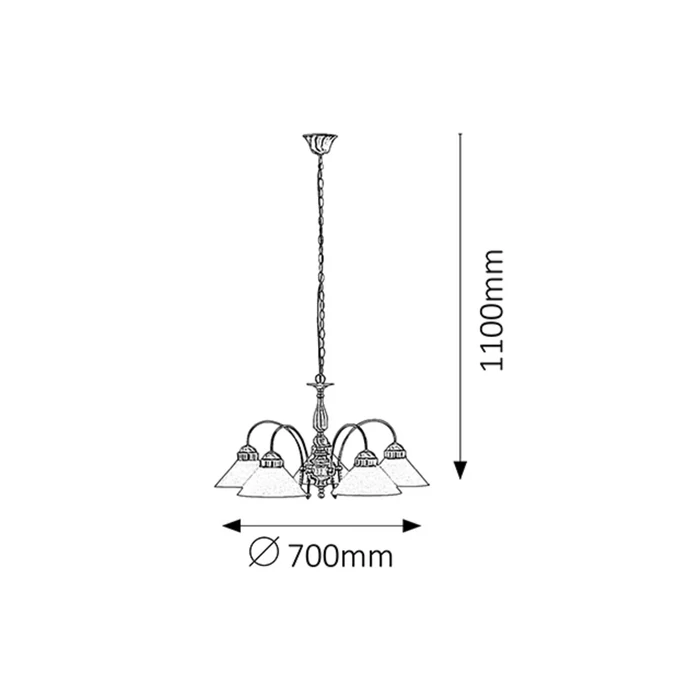 Marian függeszték 5 ágú D68cm Rábalux 2705