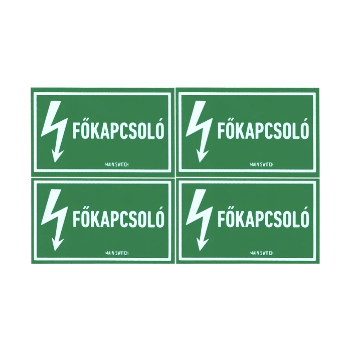 Matrica 100x60 mm főkapcsoló jelzéssel ERVT17/01V217