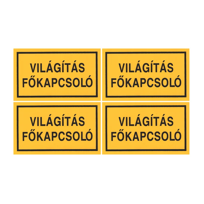 Matrica 100x60 mm Világítási főkapcsoló jelzéssel ERV033001ONV01000060