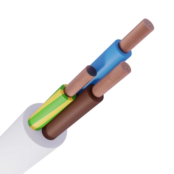 MT 3x2,5 kábel sodrott réz vezeték fehér 4m tekercs H05VV-F