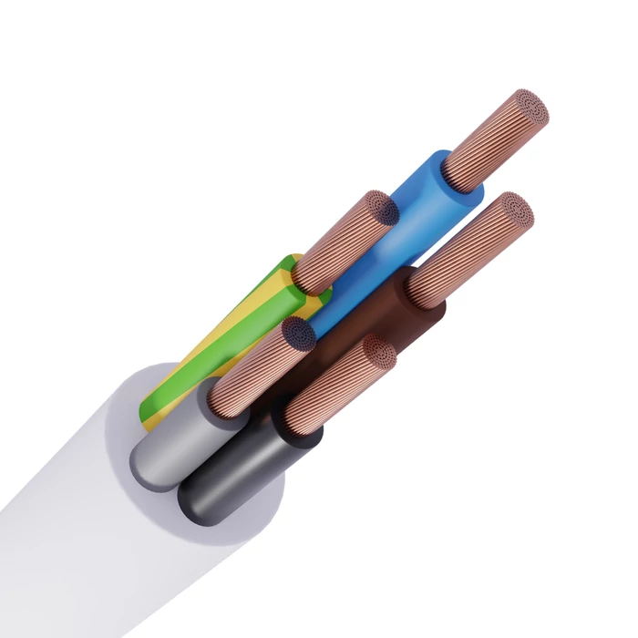 MT 5x2,5 mm2 kábel sodrott réz vezeték fehér 9m tekercs H05VV-F