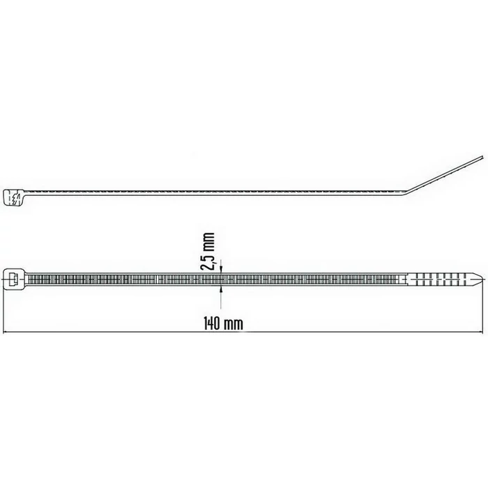 Nedes kábelkötöző 140/2,5 UV álló fehér 100db/cs