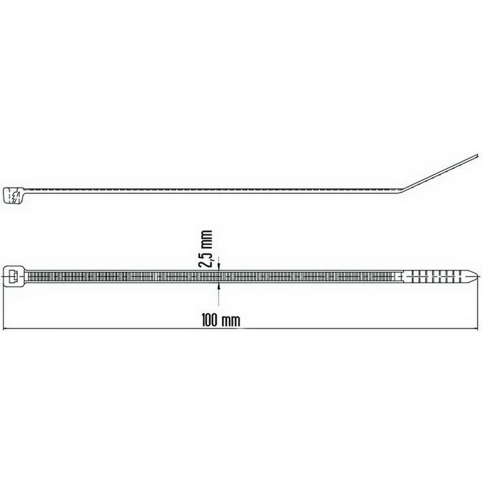 Nedes UV-álló kábelkötegelő fekete 100x2,5 mm 100db/csomag