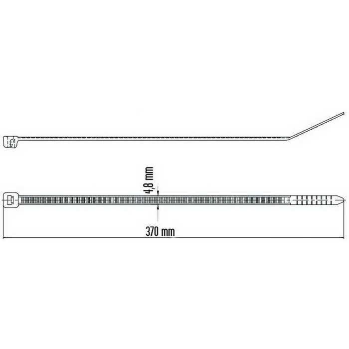 Nedes UV-álló kábelkötegelő fekete 370x4,8 mm 100db/csomag