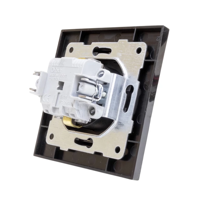 Olbia Electric TITAN 2P+F dugalj csapófedéllel kerettel fekete BS-TN.S.CAP