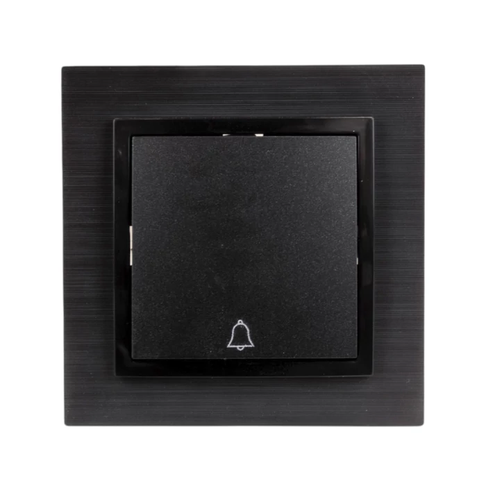 Olbia Electric TITAN egypólusú nyomó csengőjellel kerettel fekete BS-TN.Z
