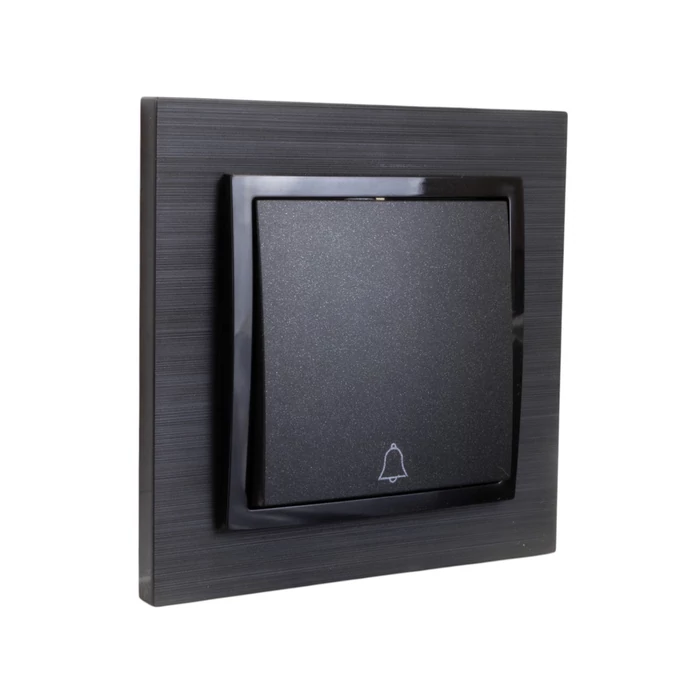 Olbia Electric TITAN egypólusú nyomó csengőjellel kerettel fekete BS-TN.Z