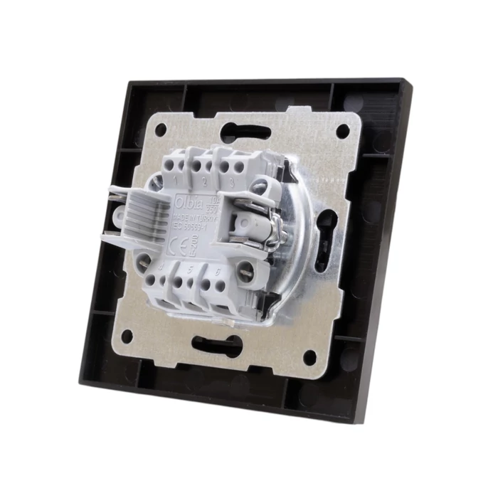 Olbia Electric TITAN egypólusú nyomó csengőjellel kerettel fekete BS-TN.Z