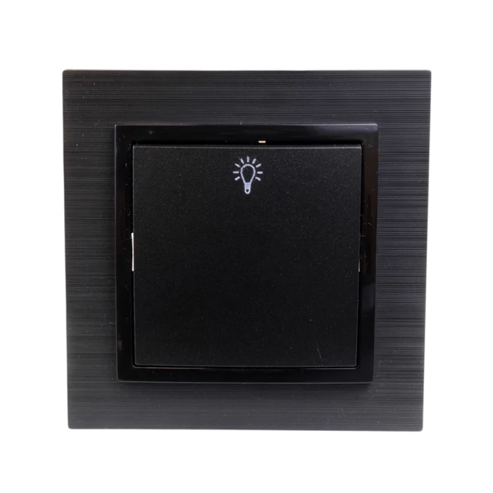 Olbia Electric TITAN egypólusú nyomó lámpajellel kerettel fekete BS-TN.1R