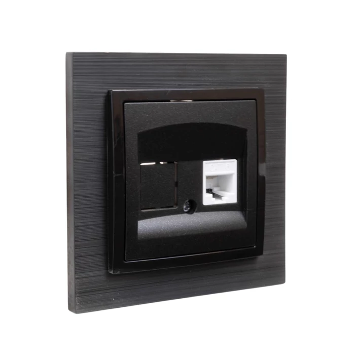 Olbia Electric TITAN RJ45 Cat6 UTP aljzat kerettel fekete BS-TN.CAL6